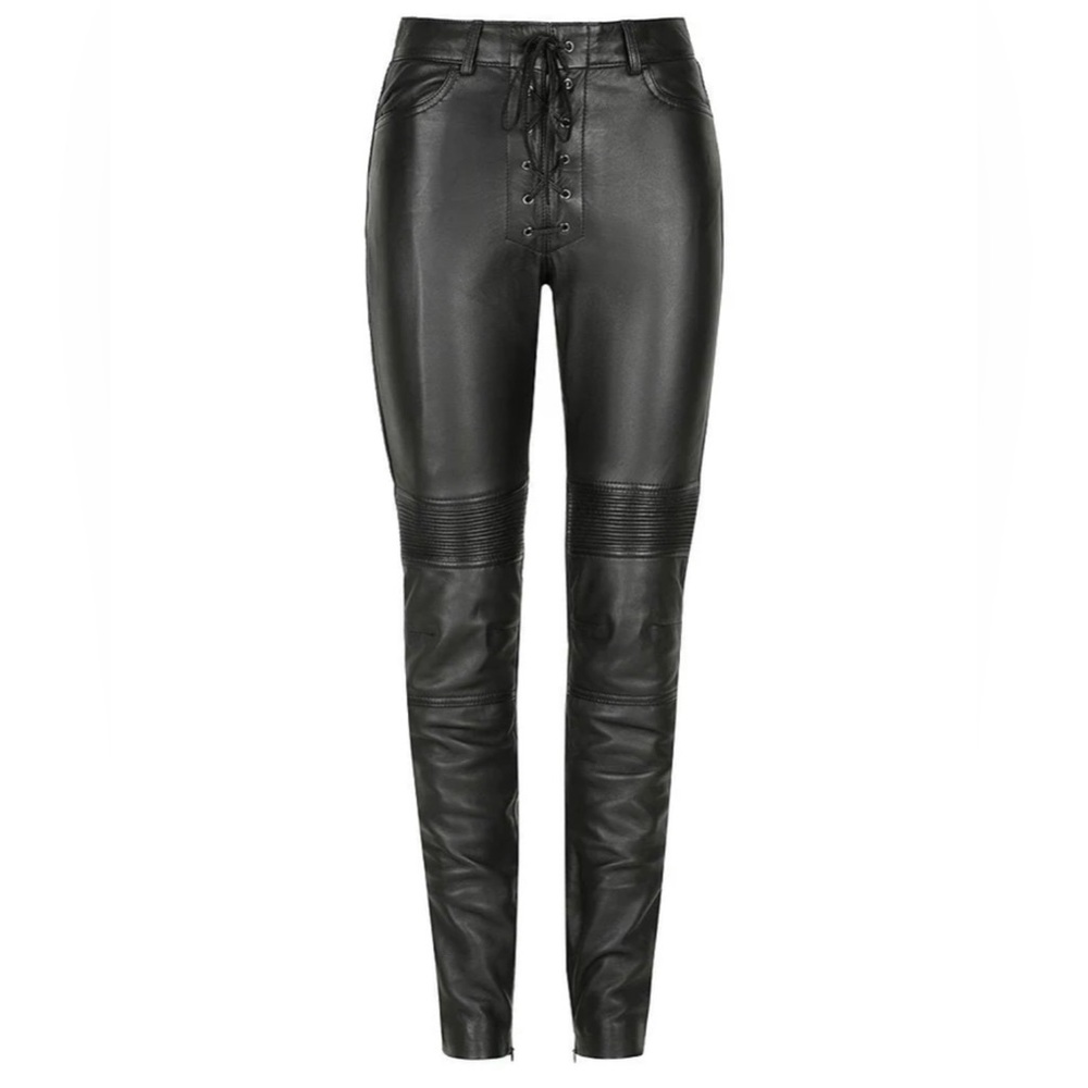 Black Arrow genuine leather moto pants size 28
